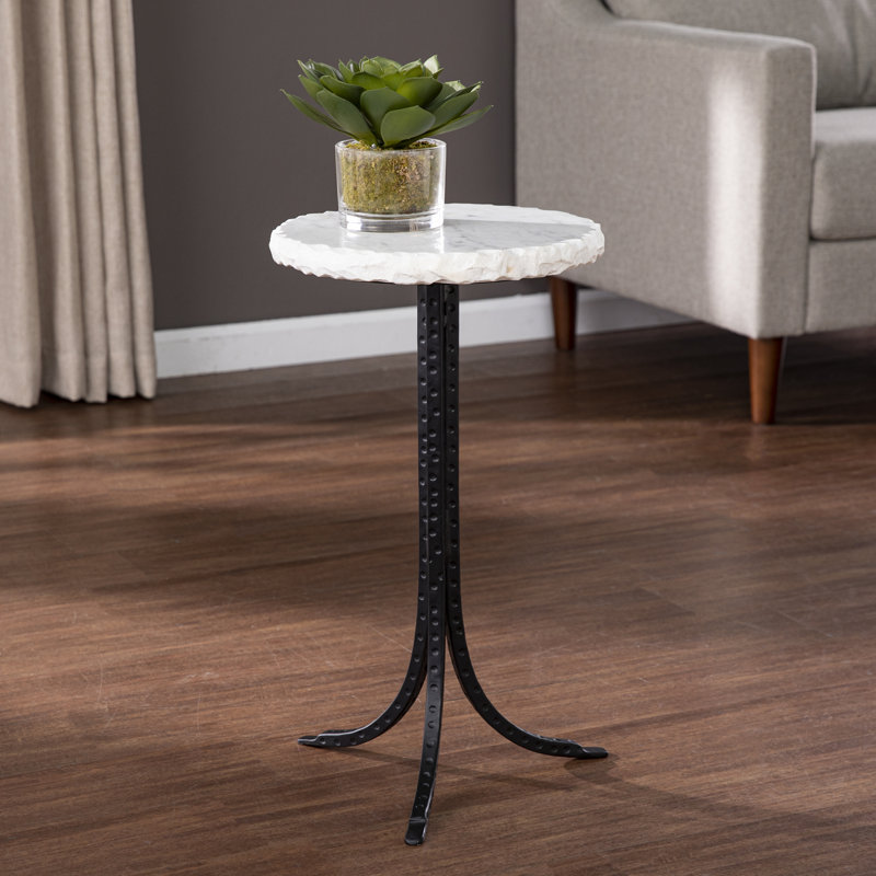 Dakota Fields Marble Top Pedestal End Table & Reviews Wayfair